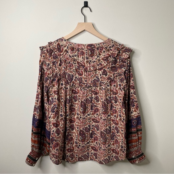 Cleobella Samara Bishop Sleeve Printed Cotton Blouse - Picture 7 of 10